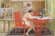 Carl Larsson Model,Writing picture-Postals china oil painting reproduction